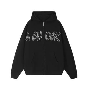 Hoodies & Fleece | Mens Medina Scripty Zip Through Hood Clothing Hoodies & Fleece