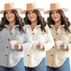 Jackets & Coats | Womens High Tide Fleece Shacket Clothing Jackets & Coats