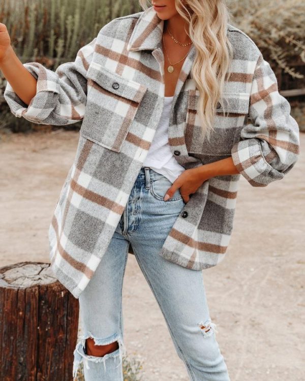 Jackets & Coats | Womens Soleil Check Shacket Clothing Jackets & Coats