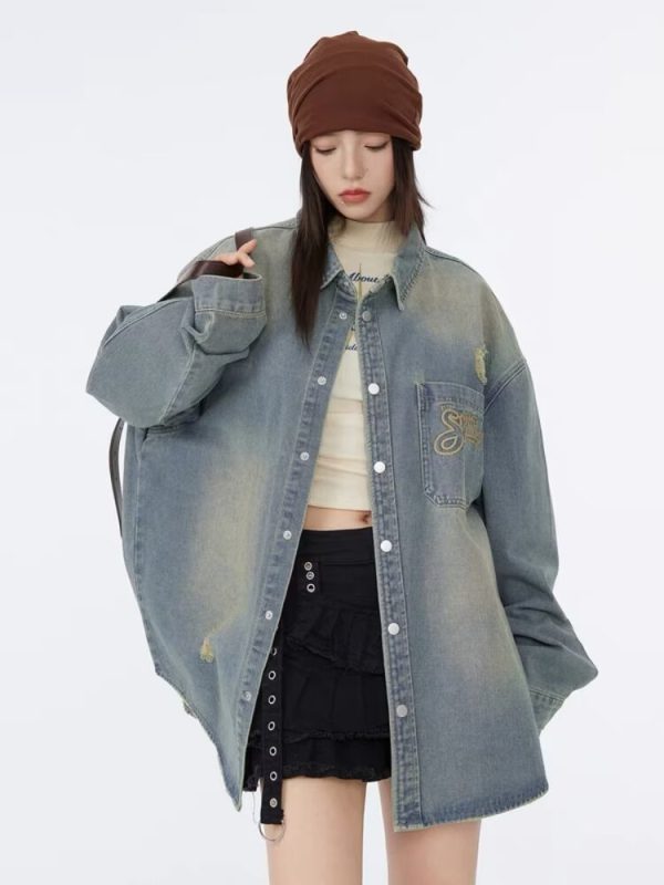 Jackets & Coats | Womens Soleil Embroidered Denim Jacket Clothing Jackets & Coats