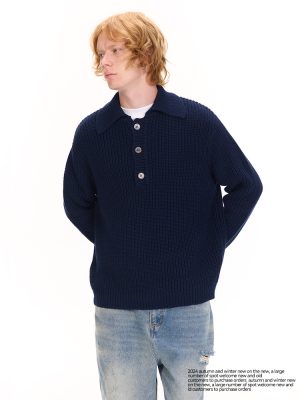 Knits | Mens Wool Polo Jumper Clothing Knits