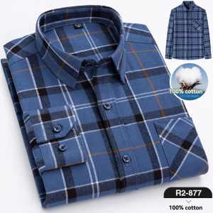 Shirts & Flannels | Mens Grid Long Sleeve Shirt Clothing Mens