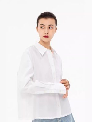 Shirts & Tops | Womens Cotton Poplin Shirt Blouse Clothing Shirts & Tops