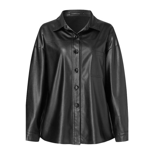 Shirts & Tops | Womens Leather Overshirt Clothing Shirts & Tops