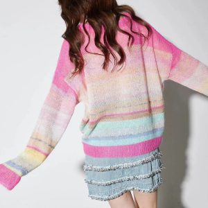 Sweaters | Womens Hibiscus Heat Chunky Stripe Knit Clothing Sweaters